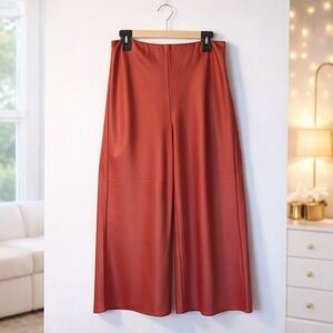 ✨ Joie Coral Satin Feel Wide Leg Pants Stretchy Waist Size 6